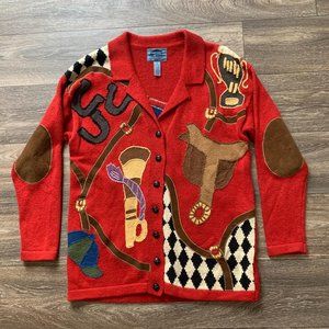 Cambridge Dry Goods horse equestrian sweater S